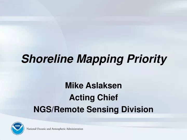 shoreline mapping priority