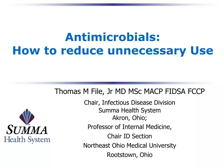 antimicrobials how to reduce unnecessary use