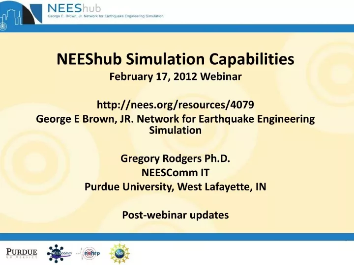 neeshub simulation capabilities february 17 2012