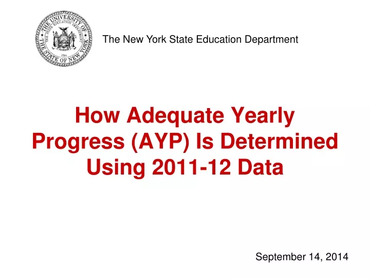 how adequate yearly progress ayp is determined using 2011 12 data