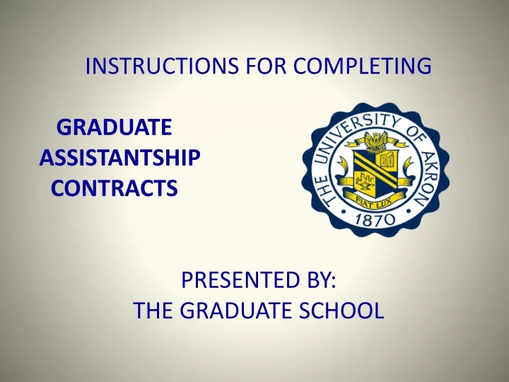 instructions for completing graduate