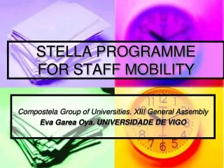 STELLA PROGRAMME  FOR STAFF MOBILITY