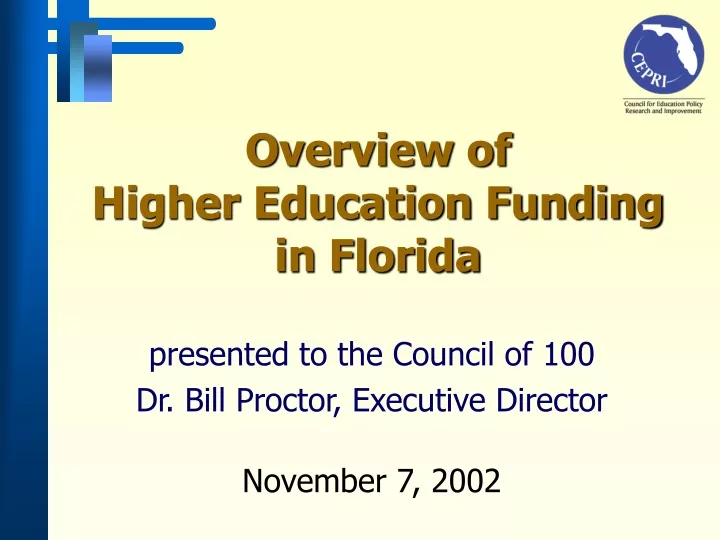 overview of higher education funding in florida