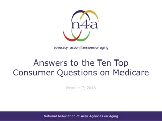 Answers to the Ten Top Consumer Questions on Medicare October 7, 2016