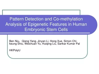 Pattern Detection and Co-methylation Analysis of Epigenetic Features in Human Embryonic Stem Cells