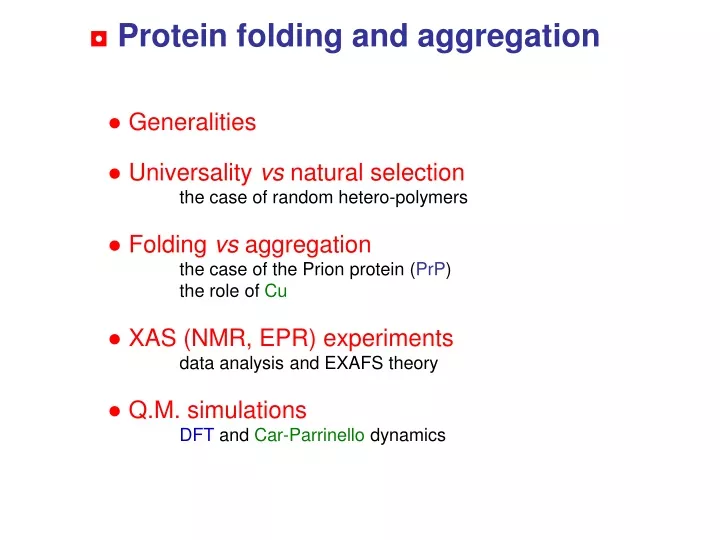 protein folding and aggregation