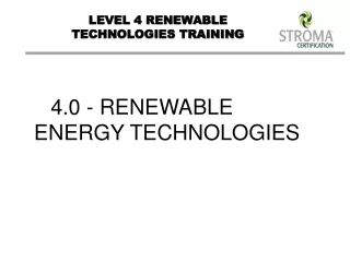 LEVEL 4 RENEWABLE TECHNOLOGIES TRAINING