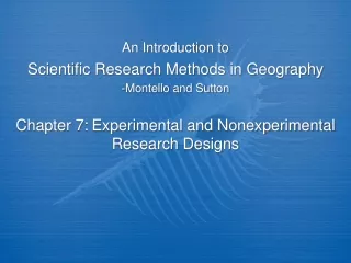 An Introduction to Scientific Research Methods in Geography -Montello and Sutton