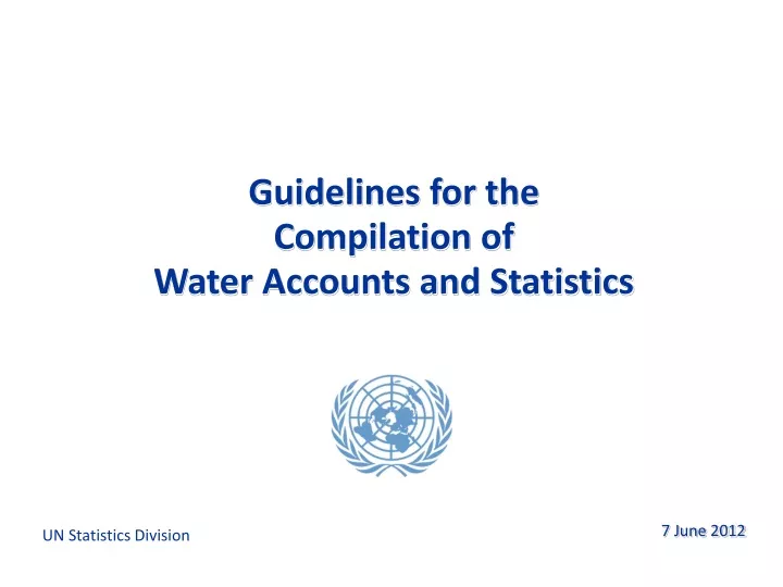guidelines for the compilation of water accounts