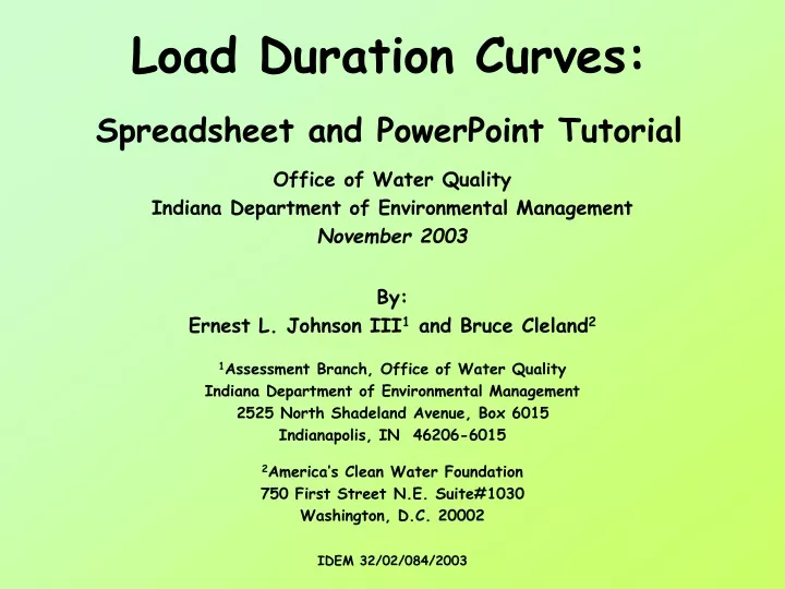 load duration curves spreadsheet and powerpoint tutorial