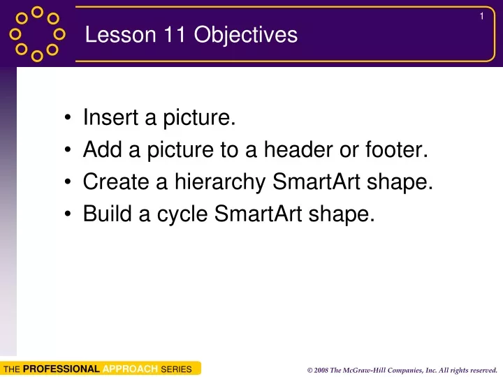 lesson 11 objectives