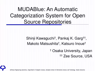 MUDABlue: An Automatic Categorization System for Open Source Repositories