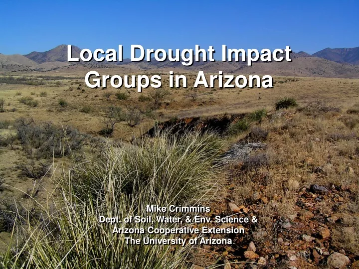 local drought impact groups in arizona