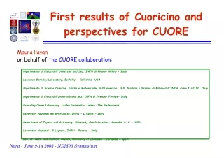 Maura Pavan  on behalf of  the CUORE collaboration: