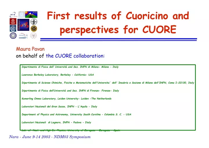 first results of cuoricino and perspectives