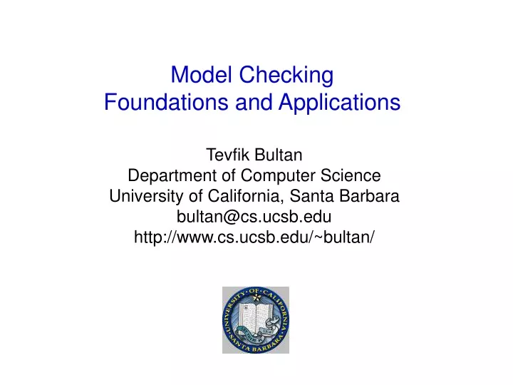 model checking foundations and applications