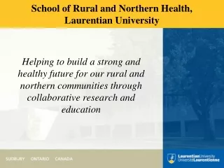 School of Rural and Northern Health, Laurentian University