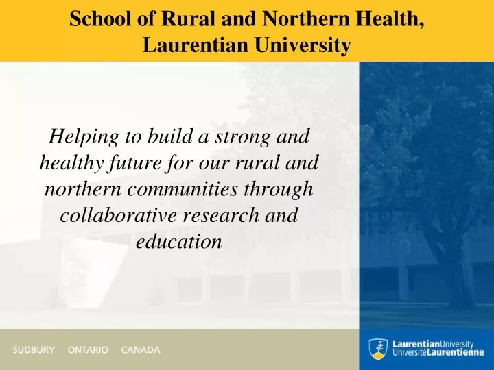 school of rural and northern health laurentian university