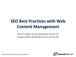 SEO Best Practices with Web Content Management