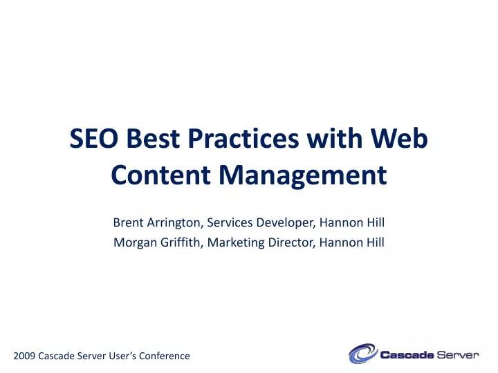 seo best practices with web content management