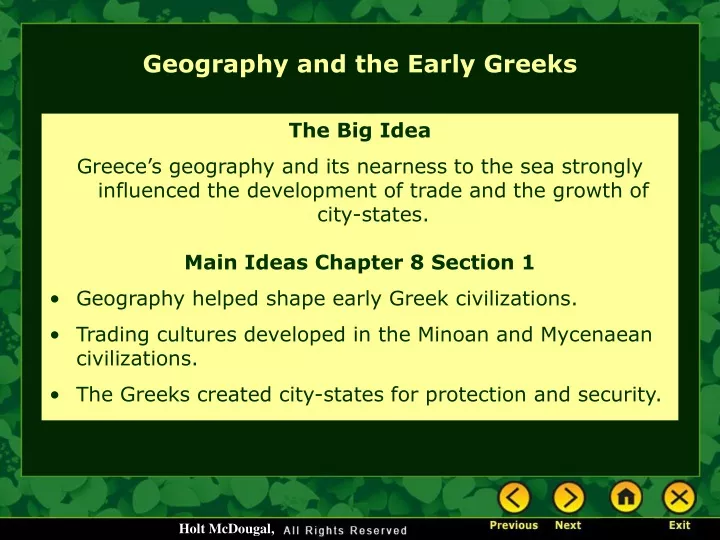 geography and the early greeks