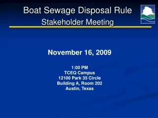 Boat Sewage Disposal Rule Stakeholder Meeting