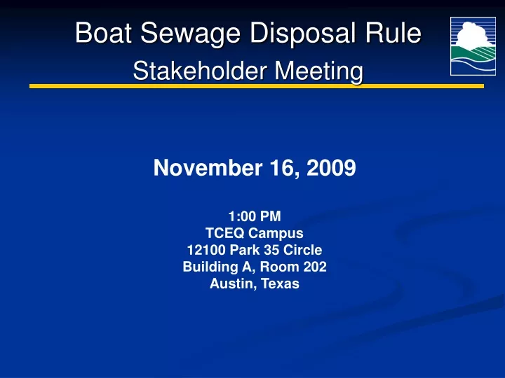 boat sewage disposal rule stakeholder meeting