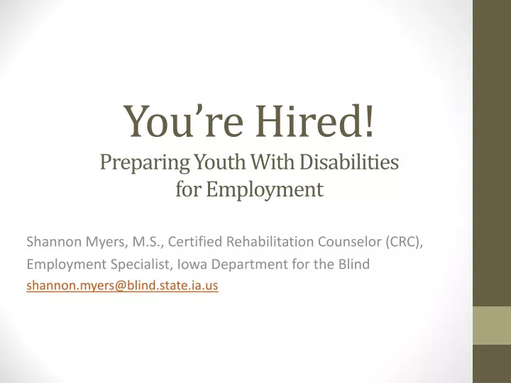 you re hired preparing youth with disabilities for employment