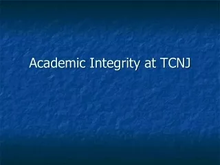 Academic Integrity at TCNJ
