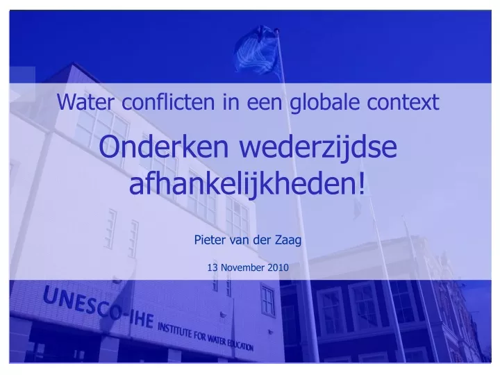 water conflicten in een globale context onderken