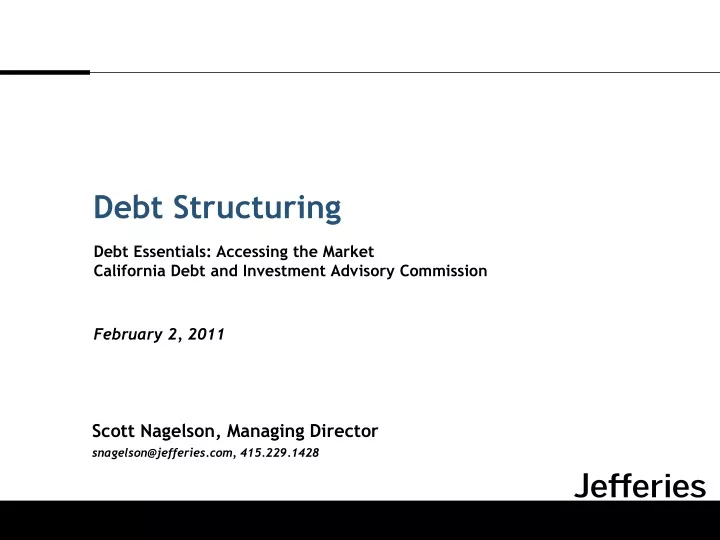 debt structuring