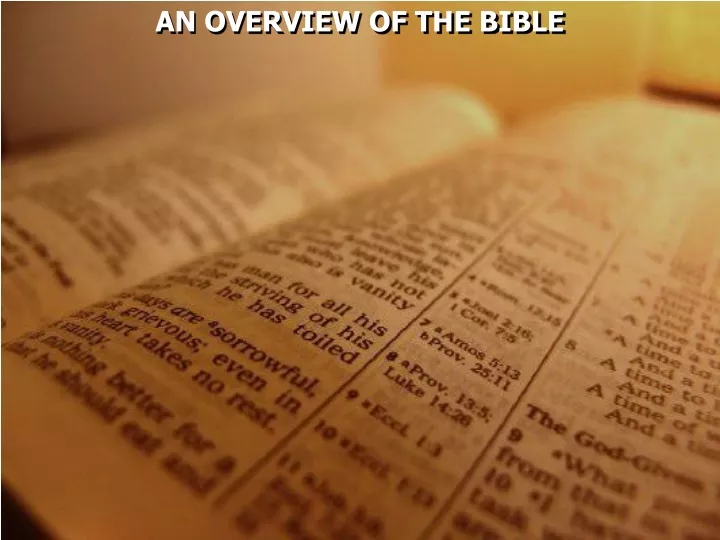 an overview of the bible