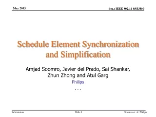 Schedule Element Synchronization and Simplification