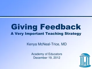 Giving Feedback A Very Important Teaching Strategy
