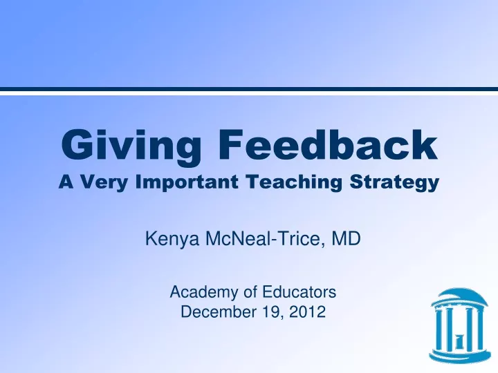 giving feedback a very important teaching strategy