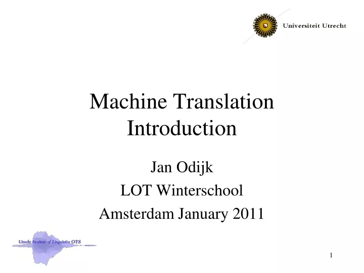 machine translation introduction