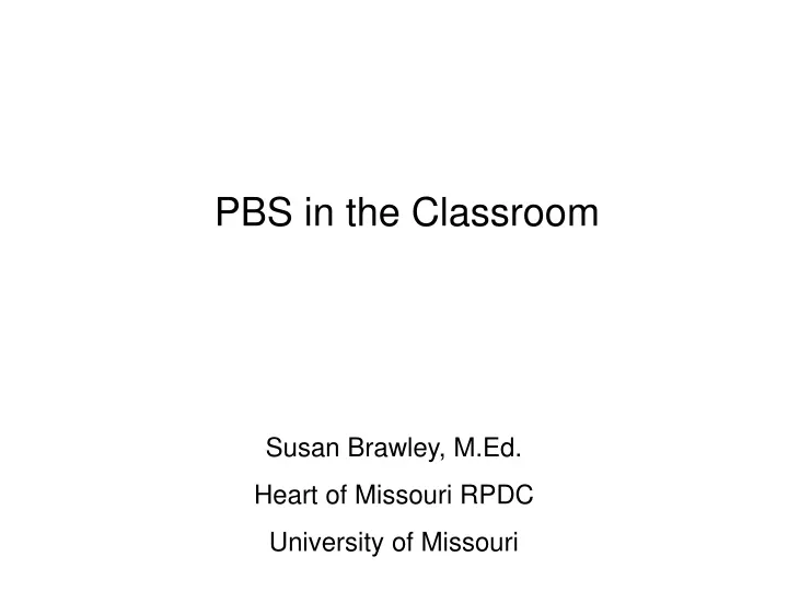 pbs in the classroom