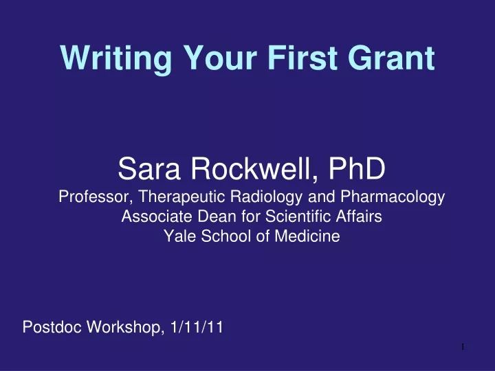 writing your first grant