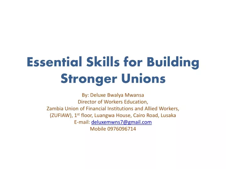 essential skills for building stronger unions