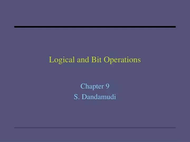 logical and bit operations