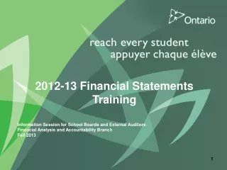 2012-13 Financial Statements Training