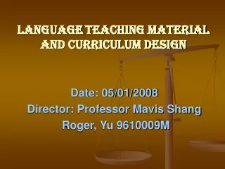 LANGUAGE TEACHING material and curriculum design