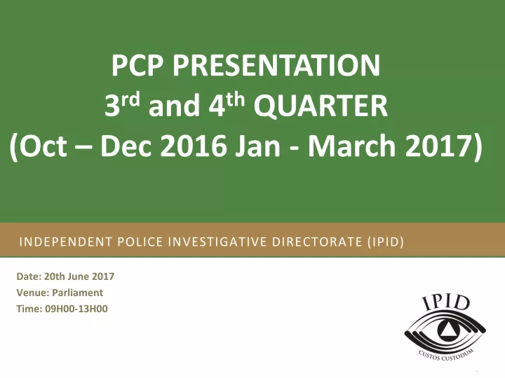 independent police investigative directorate ipid