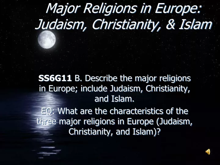 major religions in europe judaism christianity islam
