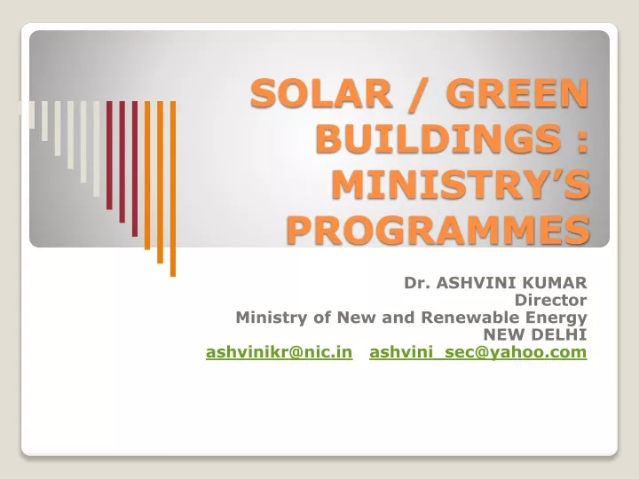solar green buildings ministry s programmes