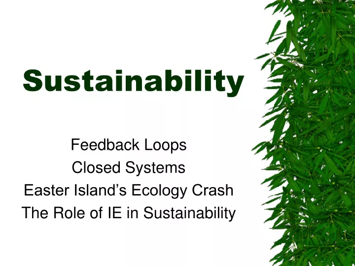 sustainability