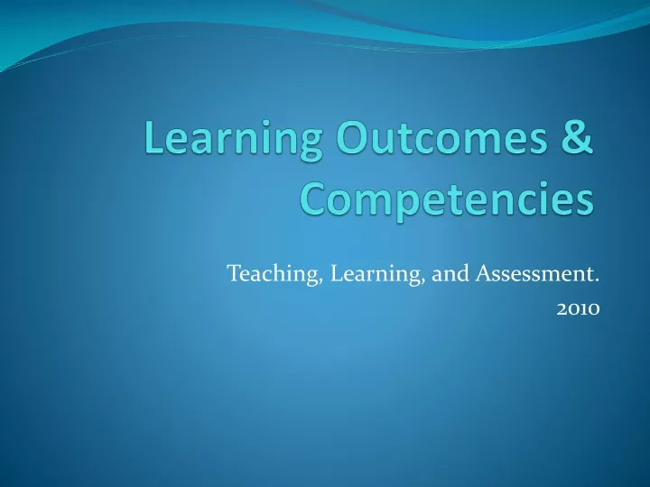 learning outcomes competencies