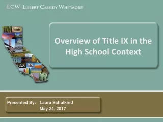 Overview of Title IX in the High School Context