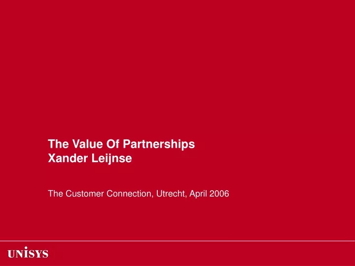 the value of partnerships xander leijnse