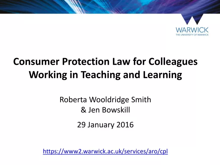 consumer protection law for colleagues working
